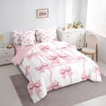 thumbnail image 2 of Feelyou Initial Z Bedding Comforter Set 7pcs, Watercolor Bow King Bedding Sets, 2 of 7