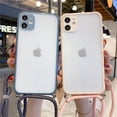 thumbnail image 2 of Funda de teléfono con correa para el cuello y el hombro para iPhone 11 Pro Max 12 XS X XR 8 7 Plus SE 2020, funda blanda transparente con cordón cruzado Tan Jianjun unisex, 2 of 2