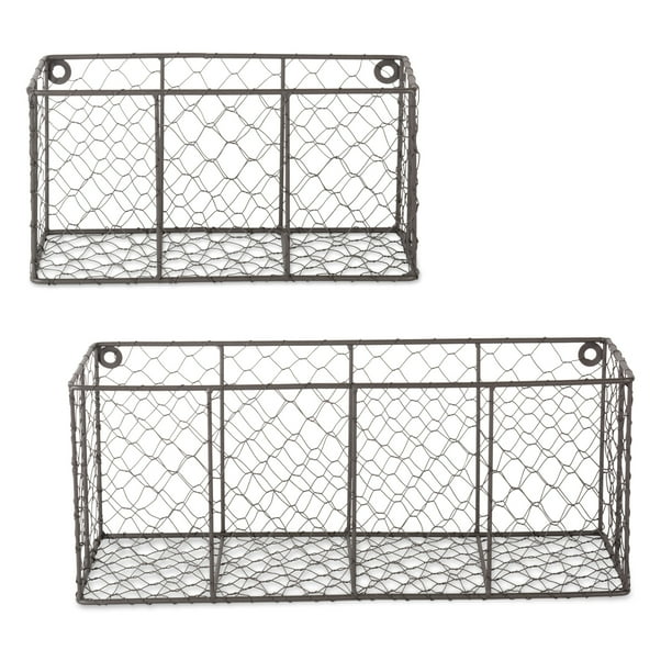 Wall Mount Chicken Wire Basket(Set of 2) S/M