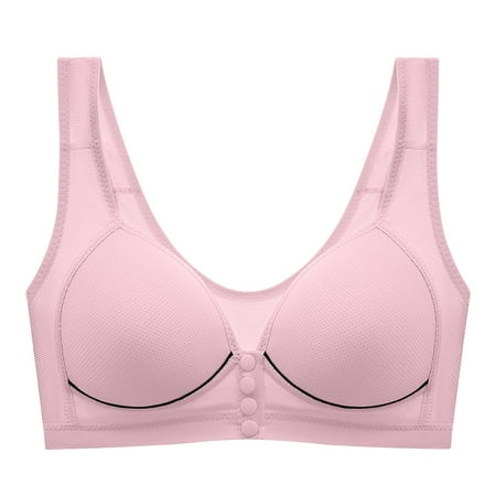 Padded Nursing Bras Women Back-Smoothing Bra Feature V-Neck Demi & Balconette Bra Style W-1638 Front Closure Closure Corset Bra Pinks S