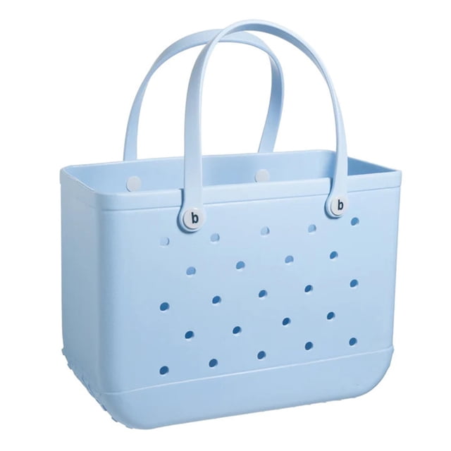 Bolsa de playa WREAGD EVA impermeable y lavable para playa, color azul claro