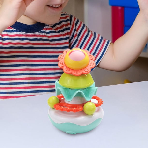 apilar juguetes,Juguete apilable para bebé Juguete educativo de aprendizaje,Juguete Vaso Juguete nido con música y luz,Juguete sensorial de dibujos animados interactivo 360 giratorio,Juguete
