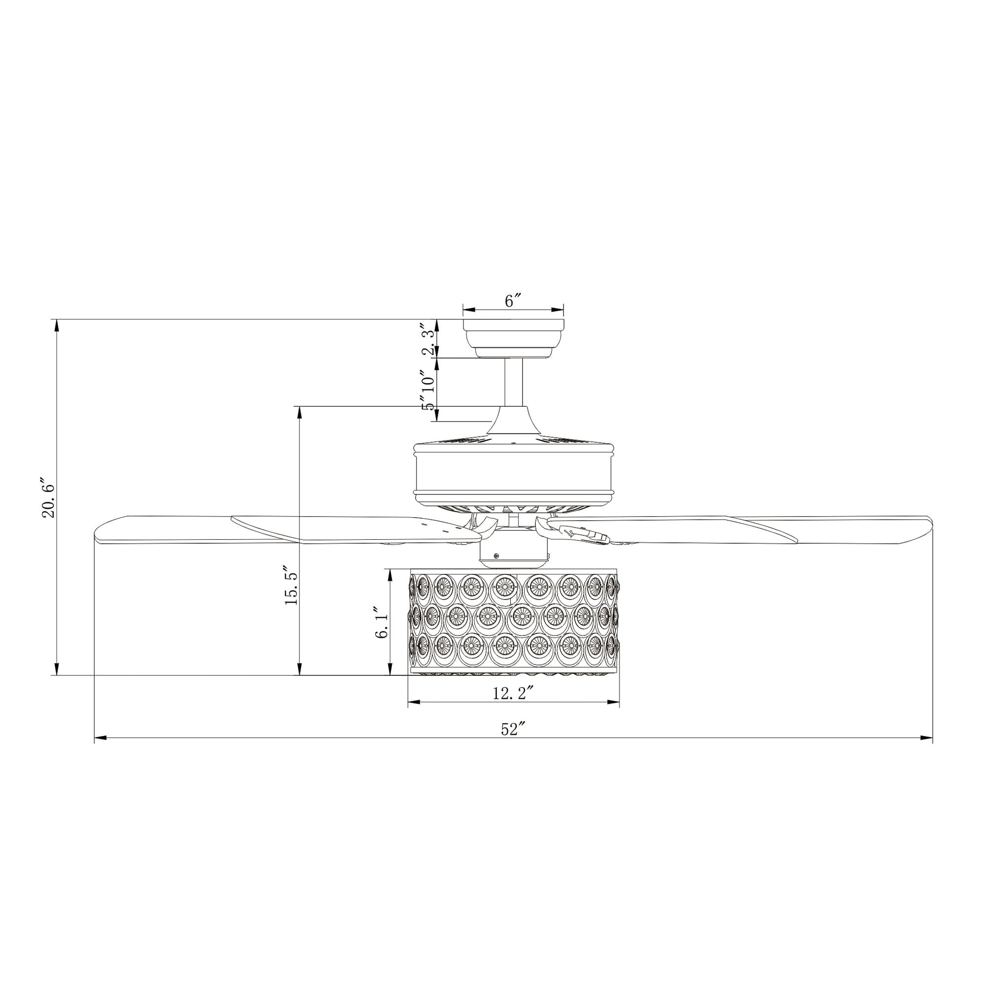 Warehouse of Tiffany Empire Un 52'' Silver Chandelier Ceiling Fan with Remote Control