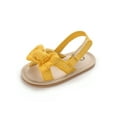 thumbnail image 5 of Seyurigaoka Baby Girls Summer Beach Sandals, Cotton Bowknot Open-Toe Sandals with Nonslip Soles, 5 of 8
