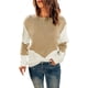 thumbnail image 1 of Gibobby SuéTer De Invierno Para Mujer Suéter de punto con cuello redondo y manga larga para mujer(Caqui,CH), 1 of 4