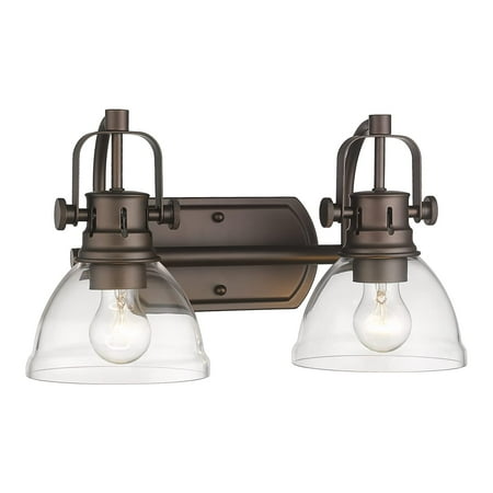 

2-Light Bathroom Light Fixtures Vintage Vanity Lighting with Clear Glass Shade Oil Rubbed Bronze Finish