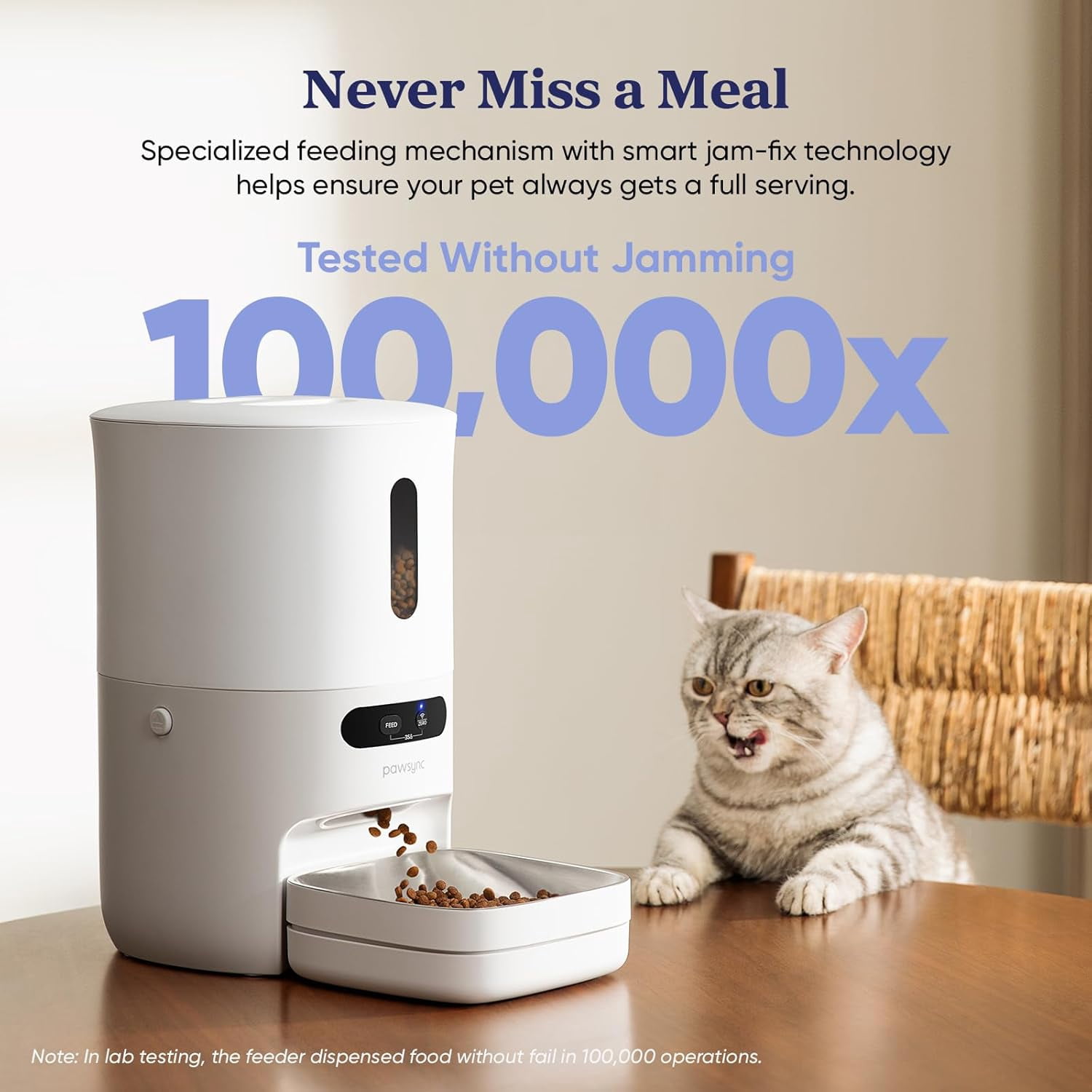 Automatic Cat Feeder with WiFi Smart Scale, 3.6L Timed Food Dispenser for Cats and Dogs, Stainless Steel Bowl, App Control