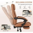 thumbnail image 4 of Executive Office Chair with Footrest,Thick Leather Office Chair with Lumbar Support,90-155°Adjustable Reclining Chair,Comfy Ergonomic Computer Desk Chair for Home Office Brown, 4 of 7