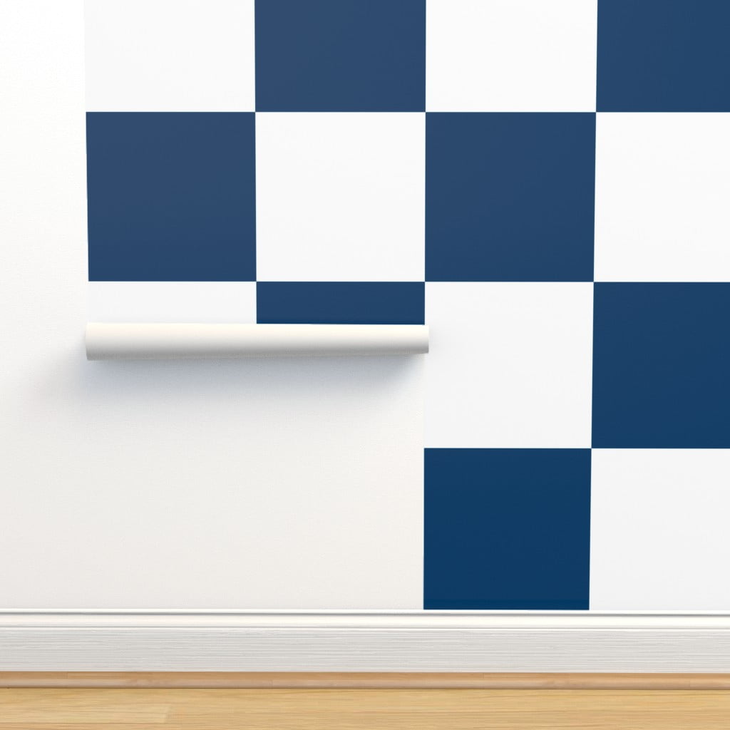 Peel & Stick Wallpaper 6ft x 2ft - Checkerboard Angel Blue White Check