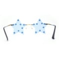thumbnail image 4 of Rhinestone Studded Rimless Star Shape Hippie Color Sunglasses Gold - Blue, 4 of 4