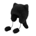 thumbnail image 6 of Xinwanna Women Winter Hat Thick Faux Fur Ear And Tail Decor Cartoon Racoon Solid Color Ear Protecting Windproof Lei Feng Cap for Skiing Snowboarding Hiking (Pink), 6 of 13