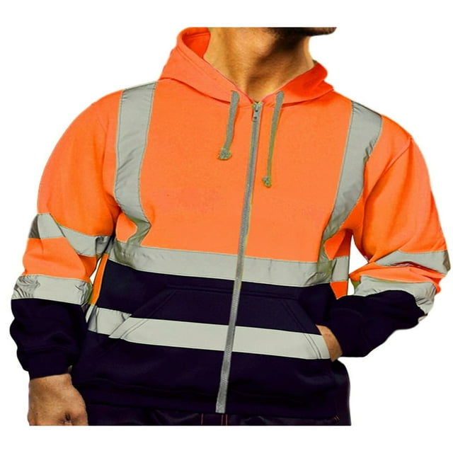 MesaSe Chandail à Capuchon pour Hommes Léger à Haute Visibilité avec Bande Réfléchissante, Veste de Travail