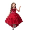 thumbnail image 5 of XBASW Kids Baby Girls Flower Dresses Sleeveless Tulle Princess Dress Flower Girl Trailing Performance Party Gowns Tutu for 4-12 Years, 5 of 8