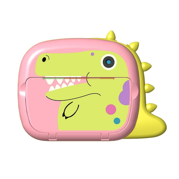 Cámara De Impresión Instantánea Cámara de video de 2.4 pulgadas 1080P HD 4K Mini cámara digital para niños niñas (rosa dinosaurio) Tmvgtek libre de BPA