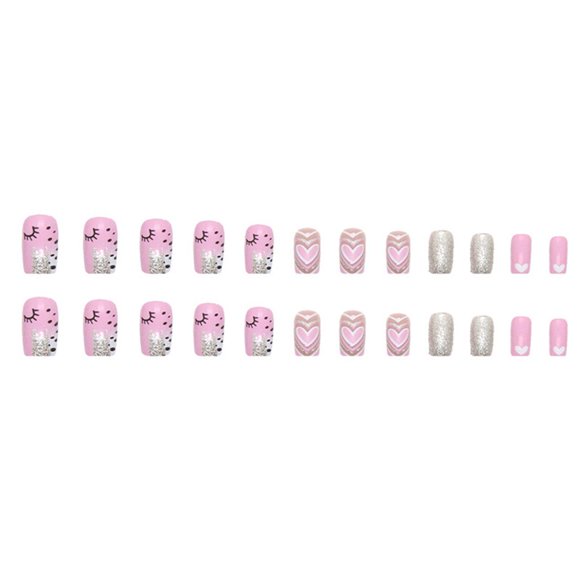 Nude Pink Fake Nails for Hot Girls with Comfortable Touch as Natural Nails for Experienced People to Train Nail Art Skills Glue