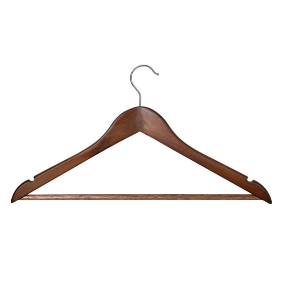 Better Homes & Gardens Wood Suit Hangers for Adult, 5 Pack, Walnut Finish