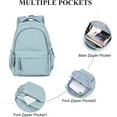 thumbnail image 3 of School Backpack for Women Men,Waterproof Bookbag for College Students Small Cute Backpacks for Fits 15.6Inch Notebook Light Blue, 3 of 8