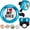 Blue, variant on Unbranded I Love My Bike Bicycle Bell Aluminum Alloy Bike Bells Ring Round Pink Loud Sound Cycling Handlebars Bells with 4Pcs Resin Stickers