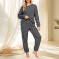 thumbnail image 2 of MEICHEN Pajamas Set for Women Women's Pure Color Sleepwear Autumn and Winter Soft Half Fleece Plus Fleece Warm High End Home Clothes Set Womens Loungewear, 2 of 8