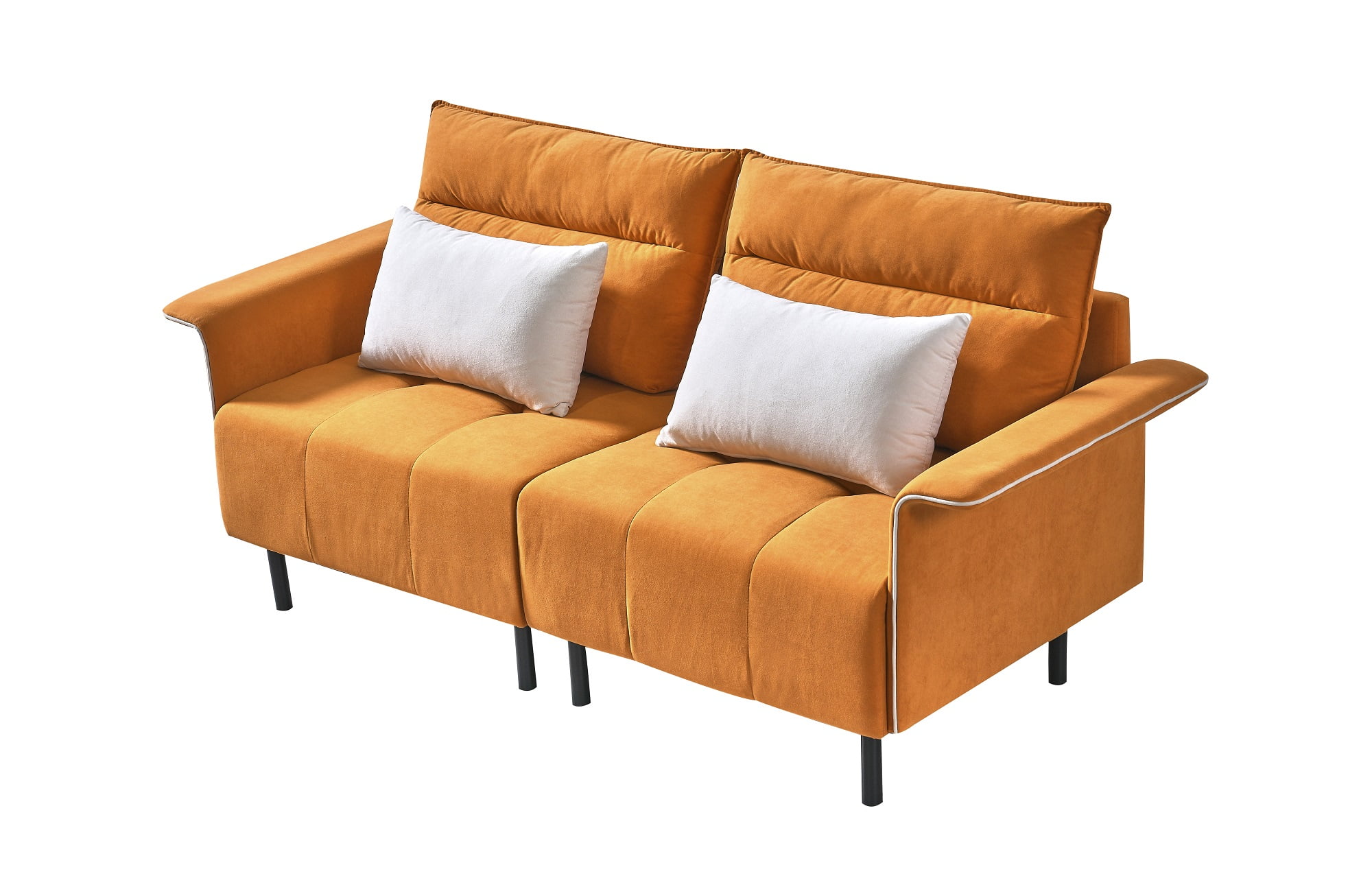 Elitezip Orange Loveseat Sofa for Living Room, Two Seat Accent Sofa