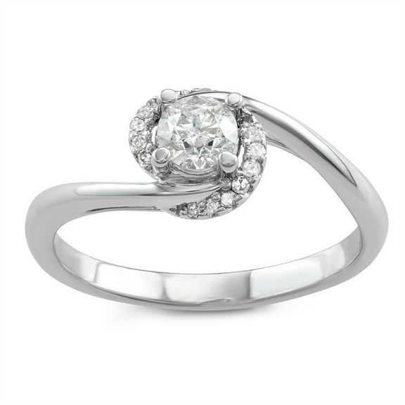MyDiamondBox 1/2 Carat Total Weight (cttw) 14K Gold - Halo White Diamond Solitaire Ring for Women (Size: 5)