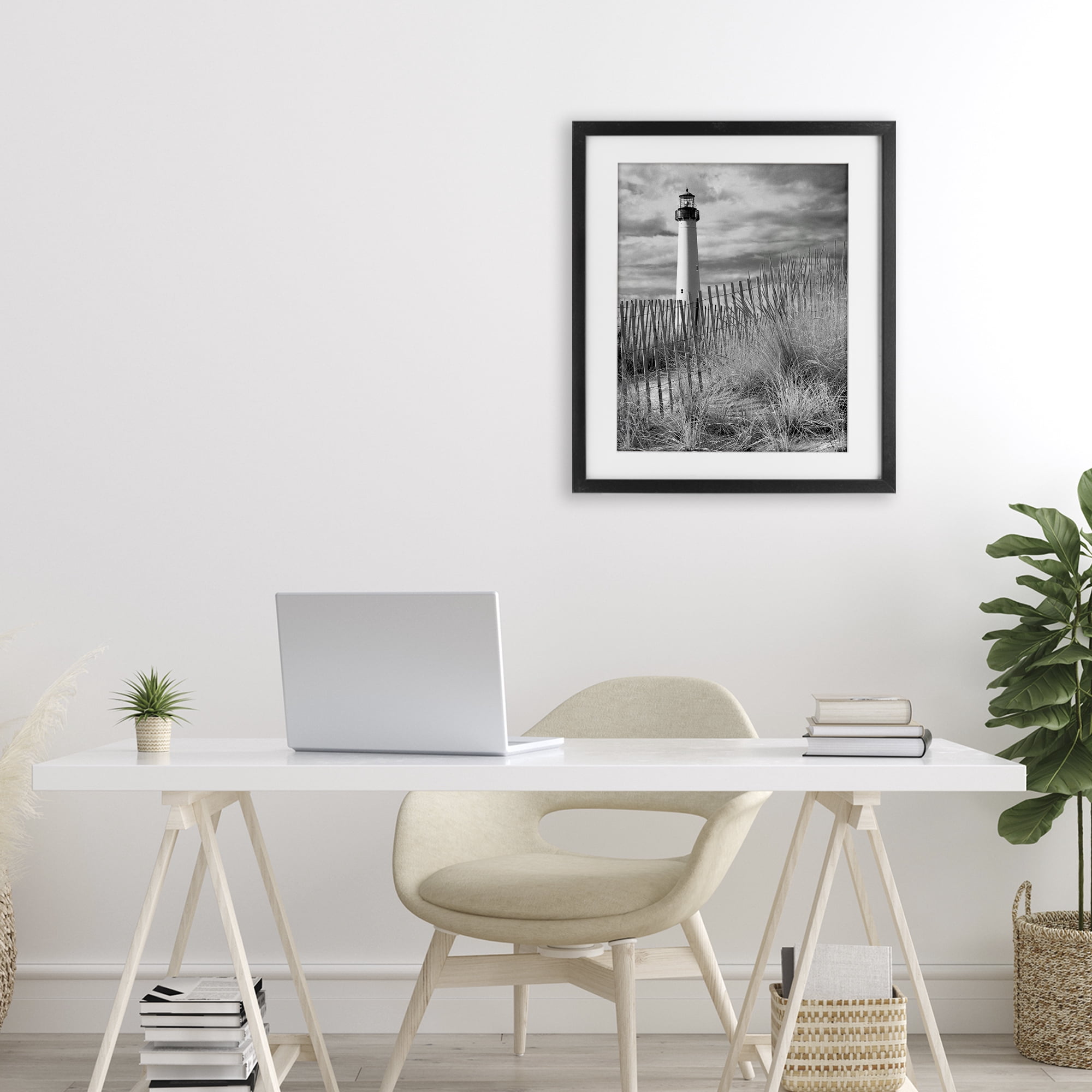 Stupell Industries Cape May Lighthouse View Black Framed Print Under Glass, design by MJ Photography