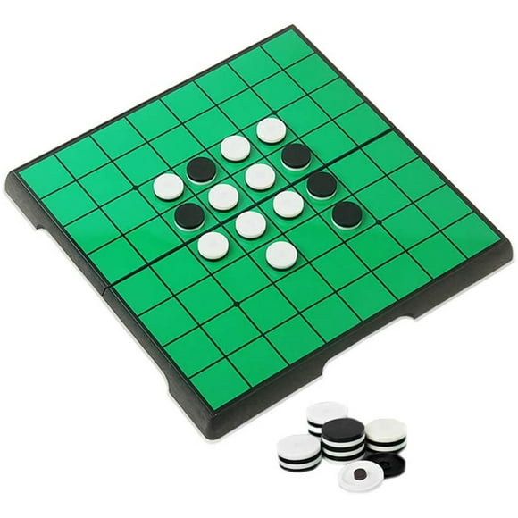 shiyou-Magnetic Reversi (Othello) Board Game Set -7.9\u201d, with Folding Board, Family Fun Game Toys for Kids