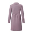 thumbnail image 5 of Women'S Long Sleeve Single Row Button Corduroy Shirt Dress Midi Maxi Casual Shift Dress L, 5 of 7