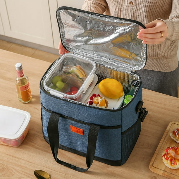 Bolsa de almuerzo con aislamiento térmico de gran capacidad, bolsa