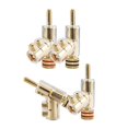 thumbnail image 1 of 4Pcs Banana Plugs 45 Degree Angled Banana Connectors Gold, 1 of 5