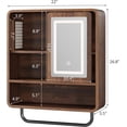 thumbnail image 3 of Vecenuy Modern Bathroom Wall Cabinet, Medicine Cabinets with Mirror, Over The Toilet Storage Cabinet for Bathroom, Towel Bar, Sliding Door, 3 Lighting Modes, Adjustable Brightness, Dark Walnut, 3 of 7