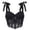 Black, variant on Women's Mesh Lace Double Strap Bustier - Breathable Corset Top Torso Shaper for Party and Clubwear