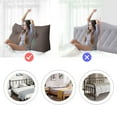 thumbnail image 3 of Rounuo Bed Wedge Pillow for Headboard, King Triangular Reading Pillow Linen Large Bolster Backrest Support Upholstered Lumbar Cushion Coffee 76"x20", 3 of 7