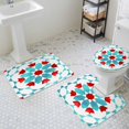 thumbnail image 3 of Country Bathroom Rugs Set Vintage Modern Bohemian Tribal Ethnic Non Slip Absorbent Soft Bath Mats 3 Piece Set with Bathroom Rug, U-Shaped Floor Mat, Toilet Seat Cover Large Size, 3 of 9