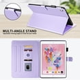 thumbnail image 3 of Allytechgroup for iPad 9.7" 6th/5th 2018/2017 Case with Pencil Holder, Multi-Angle Viewing Stand, Elegant PU Leather Card Pockets Kickstand Cover, Auto Sleep/Wake Case, Also Fit Air 2/1, Purple, 3 of 8