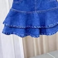 thumbnail image 5 of DAETIROS Girls Ruffle Denim Skirt with Elastic Waist, Double Layer A-Line Medium Blue Jean Skirt for Kids Kids,Size 4-5T, 5 of 5