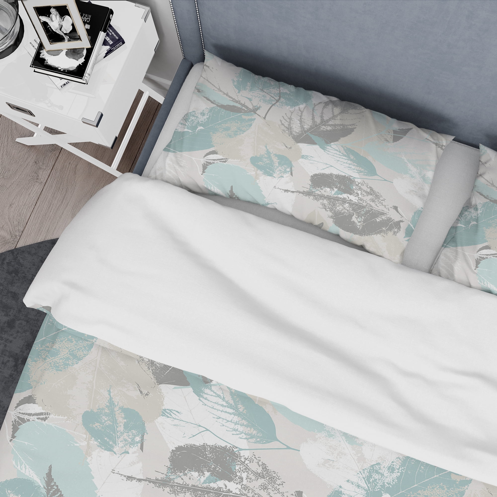 Designart 'Retro Foliage Design I' Mid-Century Modern Duvet Cover Set