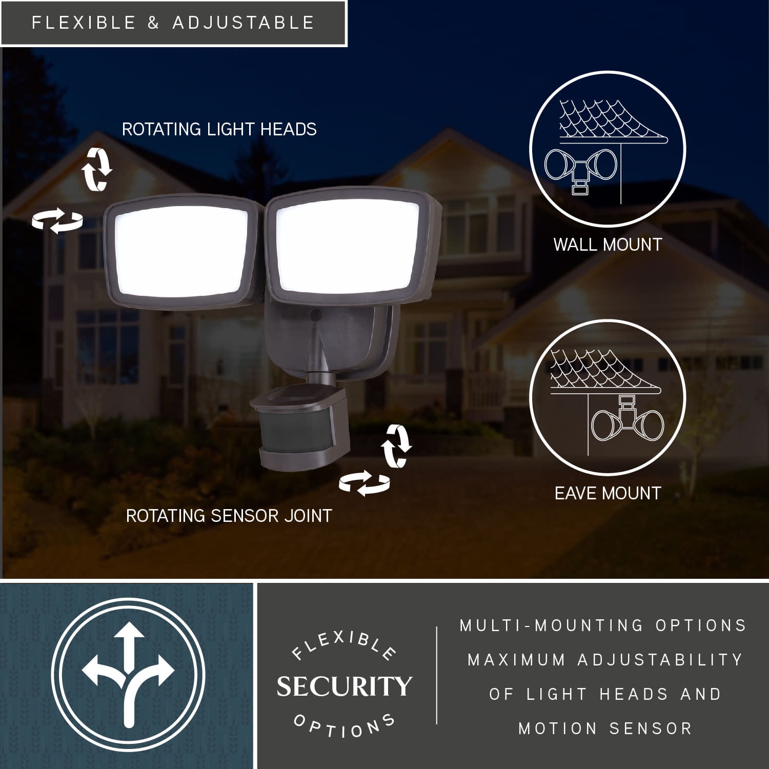 Bronze Integrated LED Motion Sensor Dusk to Dawn Outdoor Security Flood Light - 180 Range - 70 Ft