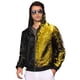 thumbnail image 4 of Chaqueta de lentejuelas INSPIRE CHIC para hombres, con mangas largas, cierre de cremallera, chaqueta con lentejuelas brillantes metálicas, color negro, 4 of 6