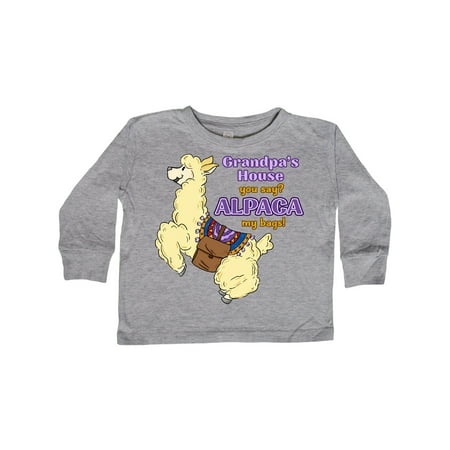 

Inktastic Cute Jumping Alpaca-Grandpa s House You Say ALPACA my bags! Gift Toddler Boy or Toddler Girl Long Sleeve T-Shirt