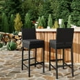 thumbnail image 2 of Huisuilinss Outdoor Bar Stools Set Of 2,Rattan Patio Bar Stools,Wicker Woven Barstools,Bar Height Chair Armless W/Soft Seat Cushion & Backrest For Backyard Poolside Deck Porch Garden,Table Not Includ, 2 of 8