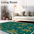 thumbnail image 2 of ODIKA 5'x7' Machine Washable Non-Slip Area Rug, Enchanting Wonderland Evergreen Featuring Woodland Decorations High Traffic Rug, Gold, 621773, 2 of 7