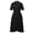 Black, variant on Afinprain Women's Clergy Dress Short Sleeve A-Line Shirt Dress with Tab Collar