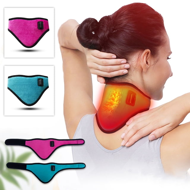 Xihbxyly Vendaje Térmico para Cuello, Compresa Caliente de Moxibustión con Grafeno Usb, Temperatura Ajustable En Tres Niveles, Tela de Franela Suave, Alivio Cálido para El Cuello, Ideal para Viajes,