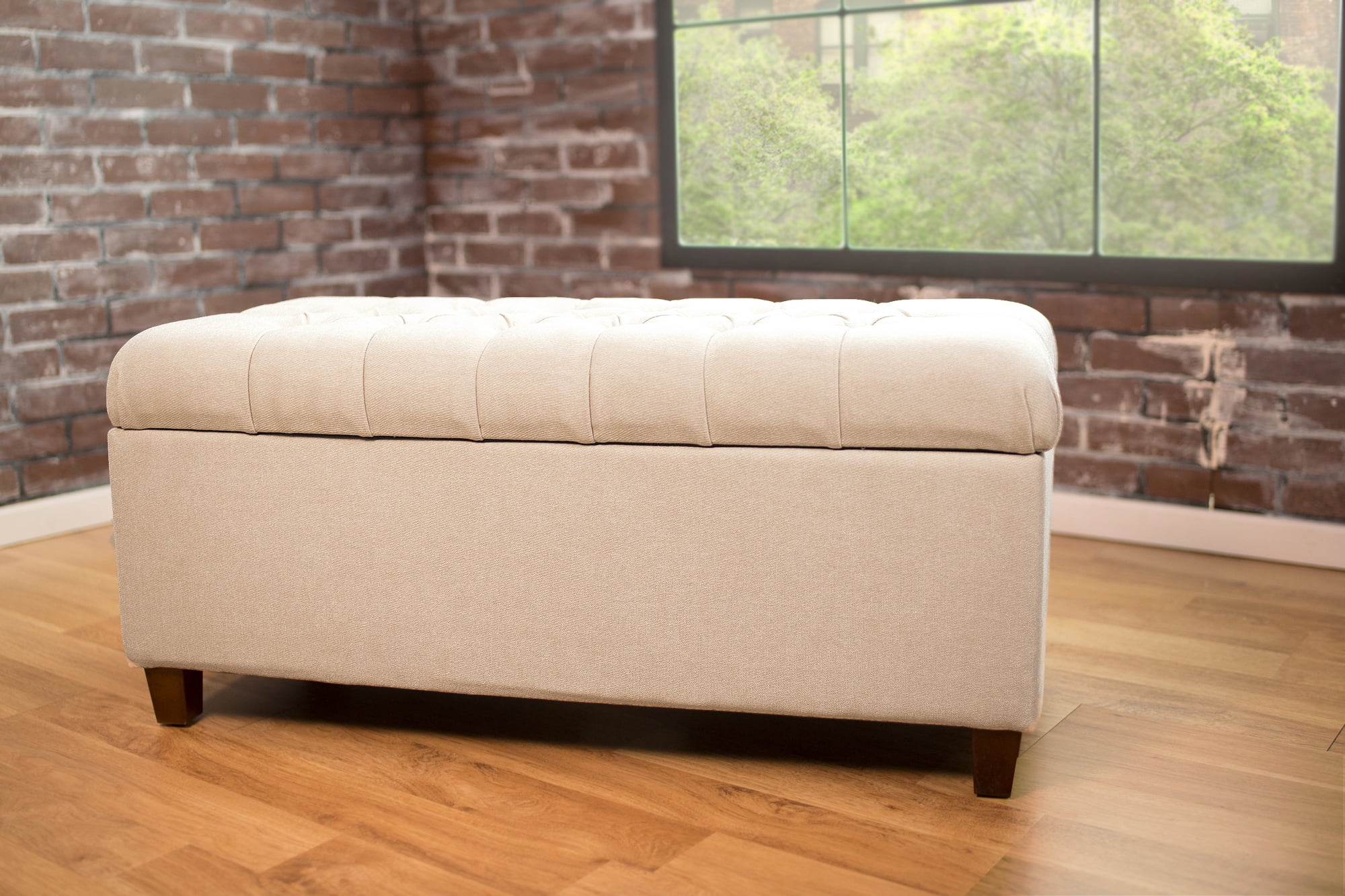 HomePop Ainsley Button Tufted Storage Bench, Multiple Colors
