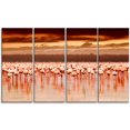 thumbnail image 2 of African Flamingos View At Sunset - Floral Canvas Art Print, 2 of 3
