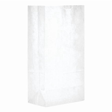 General Supply Grocery Paper Bags, #5, 11"H x 5-1/4"W x 3-1/2"D, White, Pack Of 500 Bags