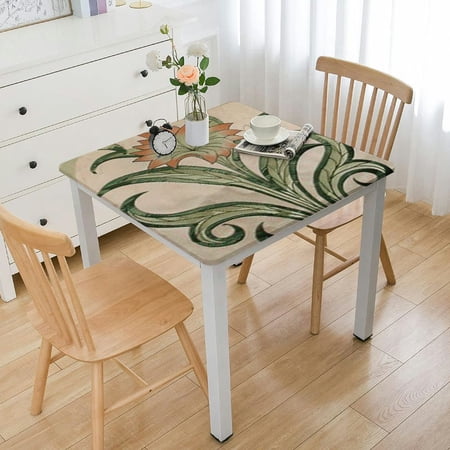 BANET Designer for Rectangle Tables Green Table Cloth Italian Pattern Decoration Table Cover for Kitchen Dining Thanksgiving Christmas white