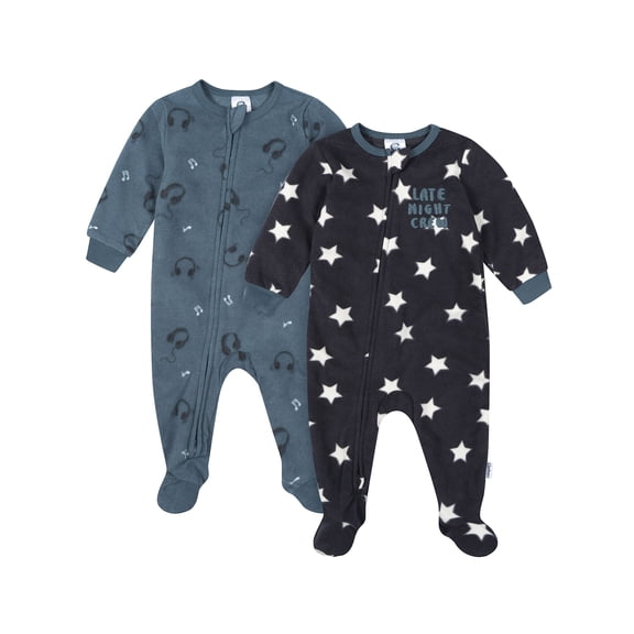 Gerber Baby and Toddler Boy 2pc Footed Blanket Sleepers, Sizes (0-3 Months - 5T)