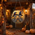thumbnail image 4 of Halloween Skull Acrylic Puzzle Hanging Decor Set, Spooky Skeleton Ornaments for Wall Window Tree Indoor Party Blue, 4 of 6